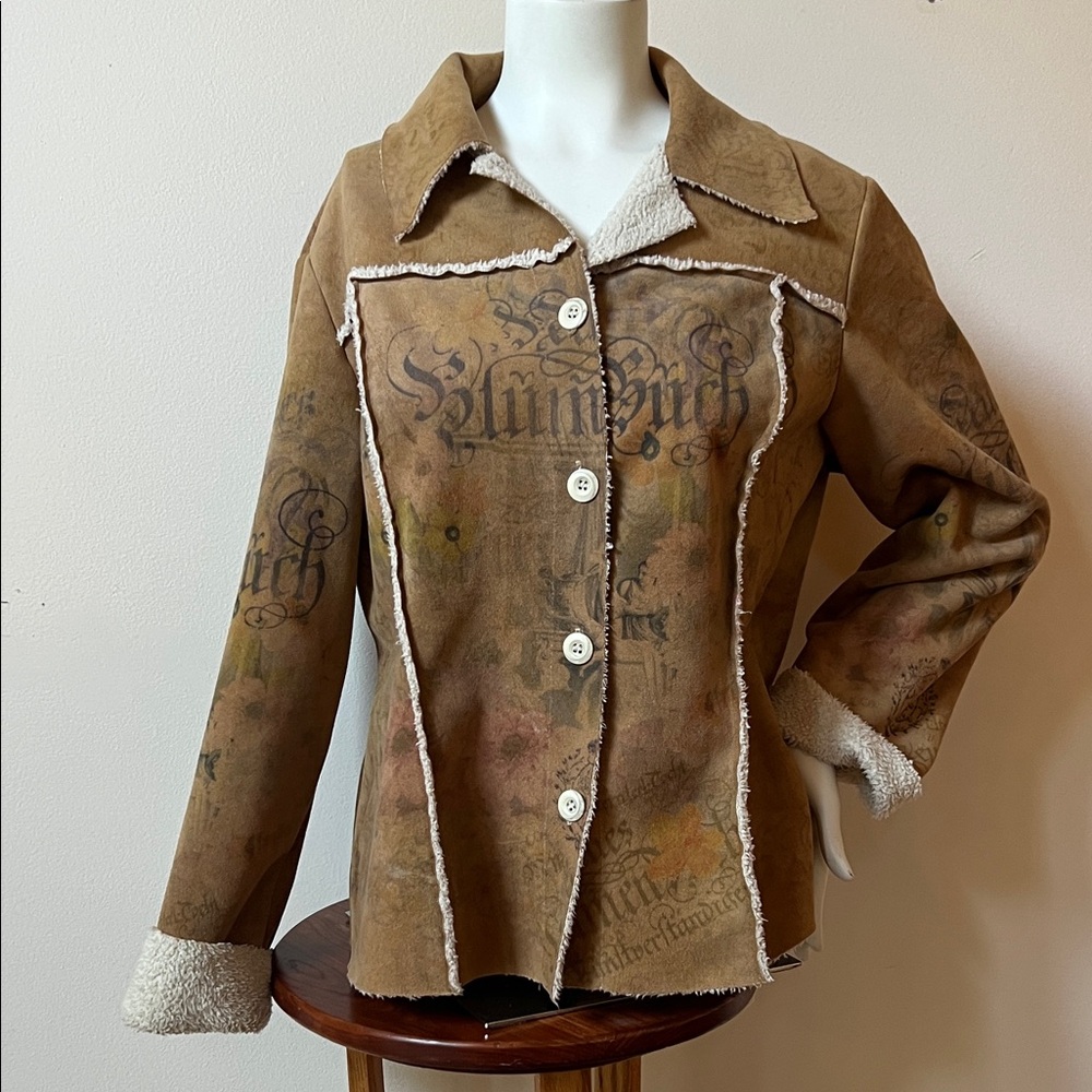 Db Sport Brown Shearling lined Women's Jacket vintage unique Yellowstone style